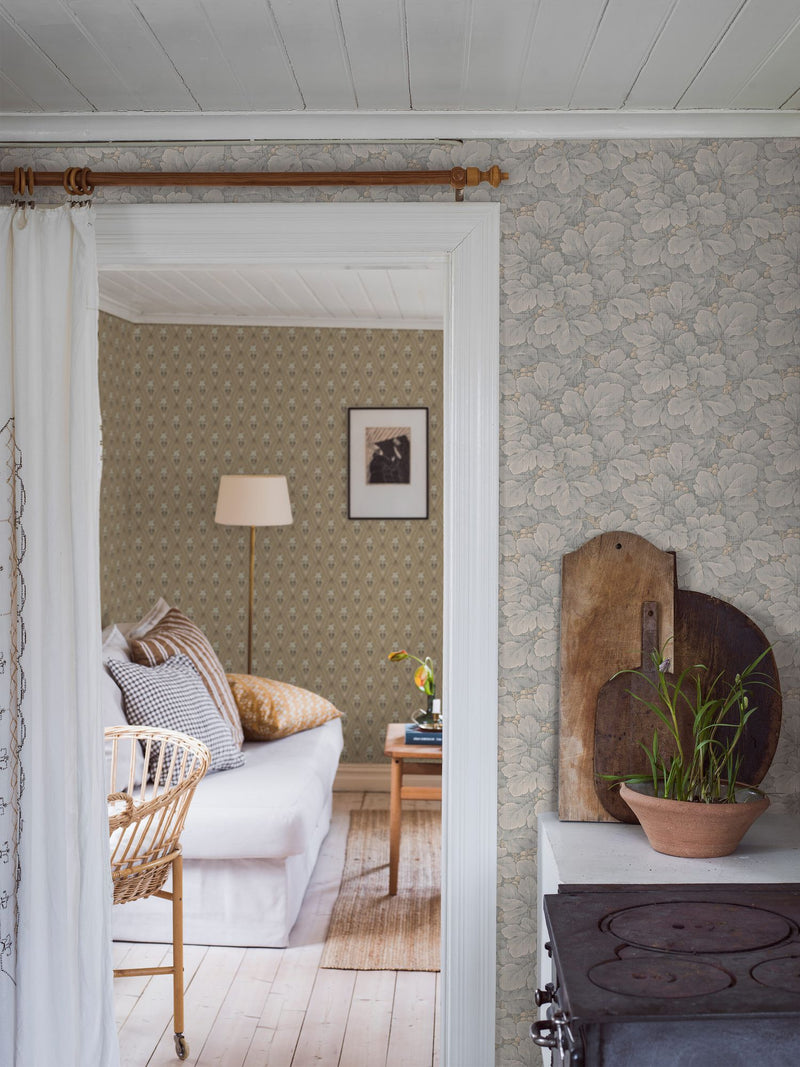 4546 Waldemar Light Grey and Beige Anno Wallpaper by Boråstapeter