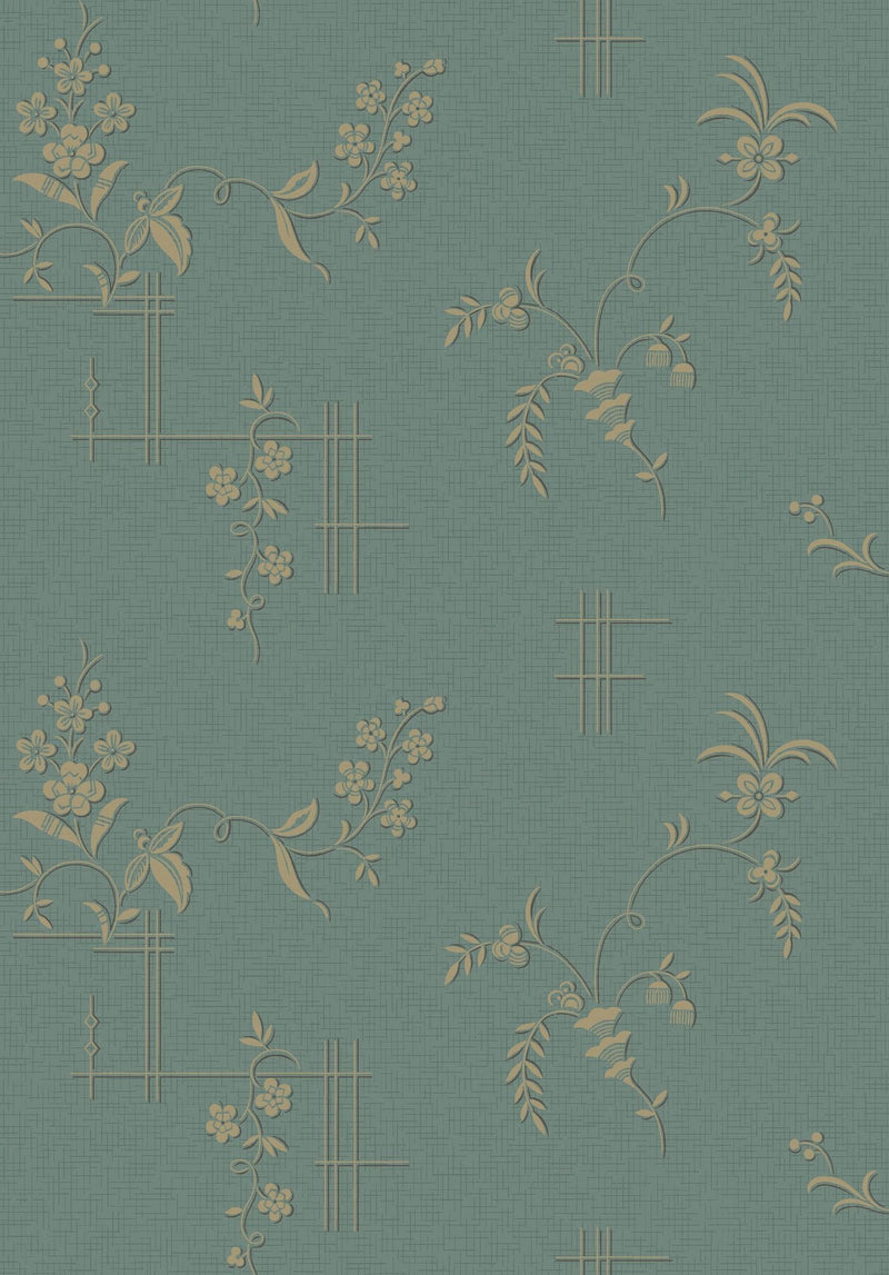4547 Ulricehamn Green Anno Wallpaper by Boråstapeter