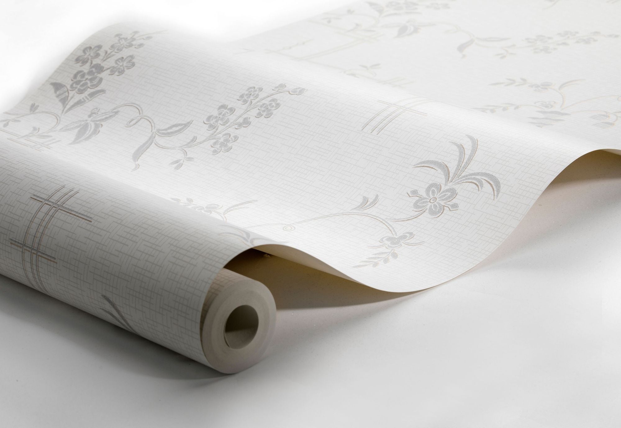 4549 Ulricehamn White and Grey Anno Wallpaper by Boråstapeter