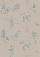 4550 Ulricehamn Beige and Blue Anno Wallpaper by Boråstapeter