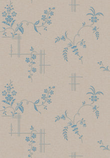 4550 Ulricehamn Beige and Blue Anno Wallpaper by Boråstapeter