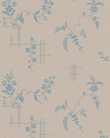 4550 Ulricehamn Beige and Blue Anno Wallpaper by Boråstapeter
