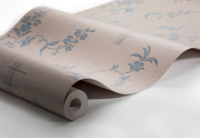 4550 Ulricehamn Beige and Blue Anno Wallpaper by Boråstapeter
