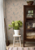 4550 Ulricehamn Beige and Blue Anno Wallpaper by Boråstapeter
