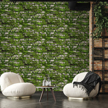45731 Stone Optic Bricks and More Green Wallpaper By Galerie