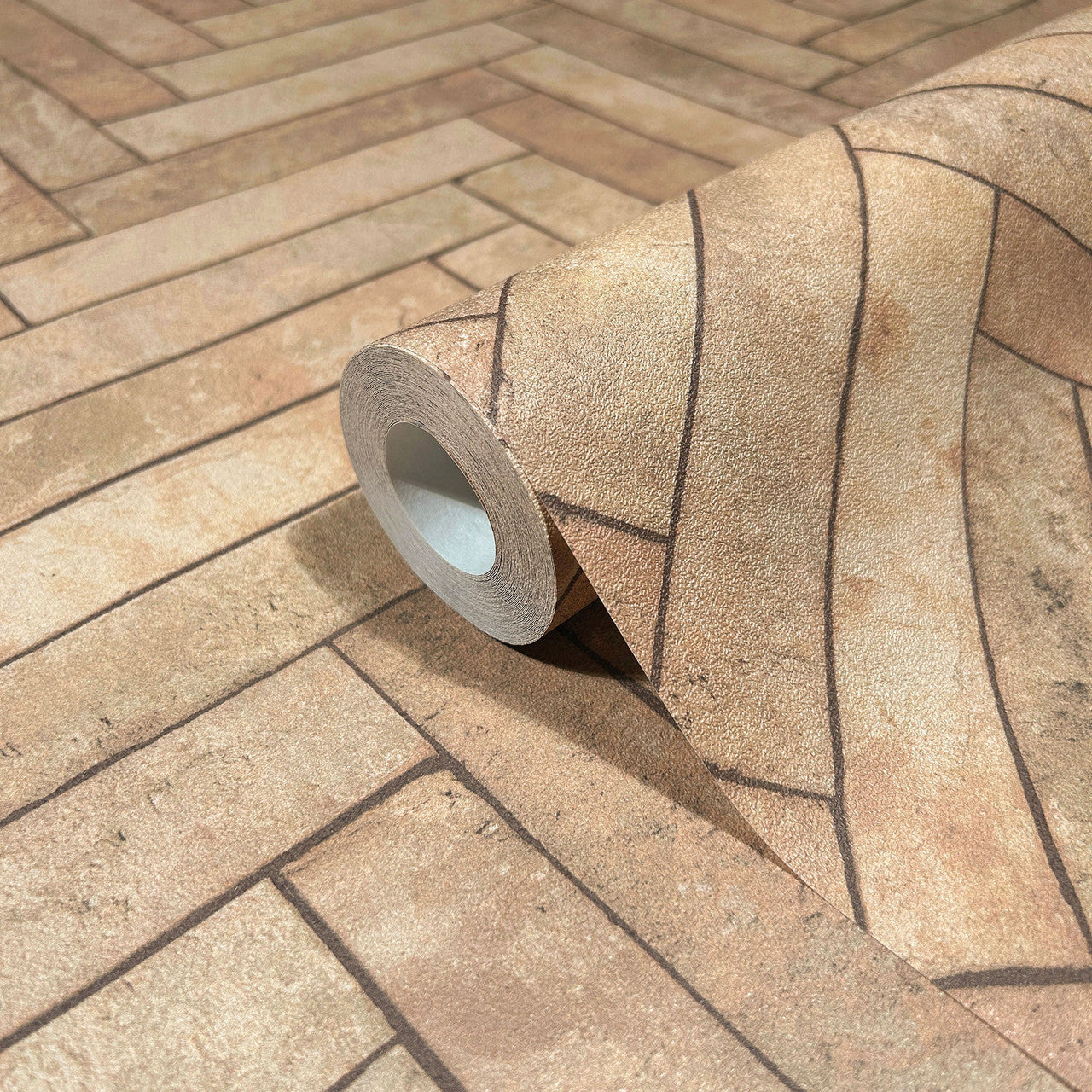 45760 Stone Optic Bricks and More Beige Wallpaper By Galerie