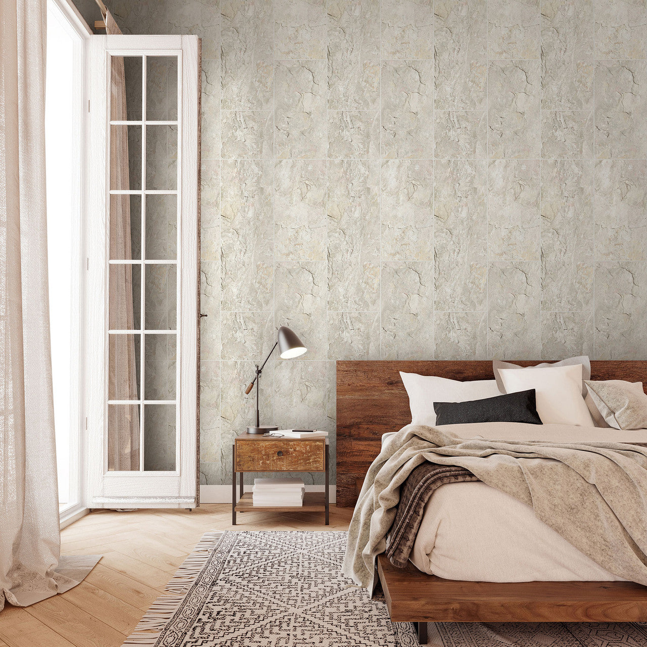 45768 Tile Optic Bricks and More Beige Wallpaper By Galerie