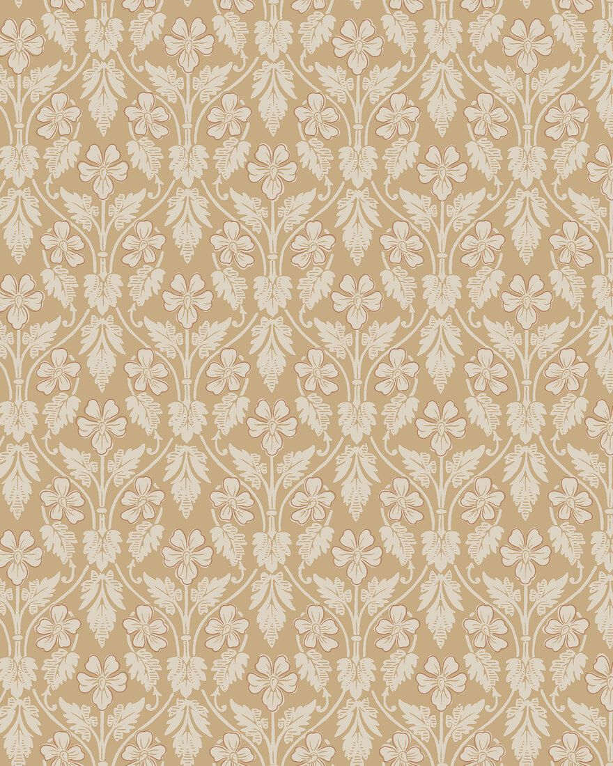 4585 Nora Light Yellow and Beige Anno Wallpaper by Boråstapeter