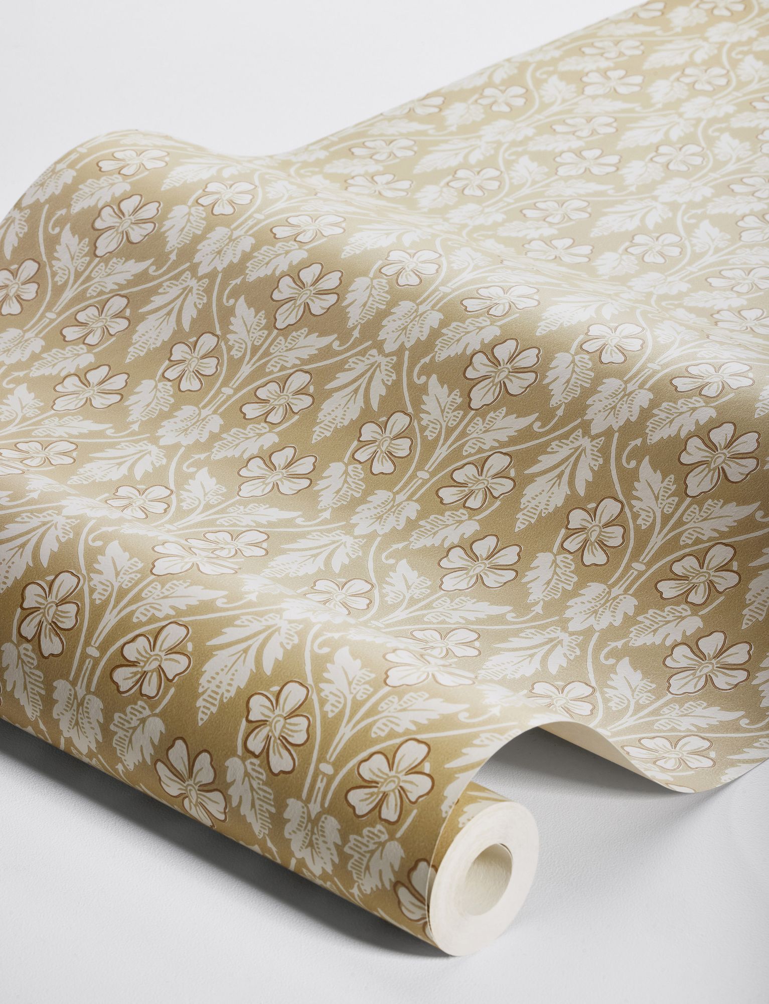 4585 Nora Light Yellow and Beige Anno Wallpaper by Boråstapeter
