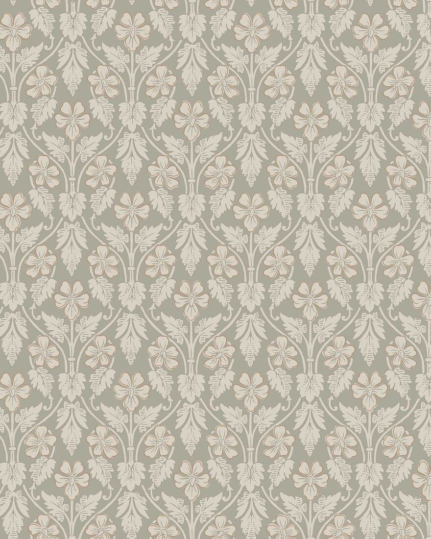 4586 Nora Light Green and Beige Icons Wallpaper by Boråstapeter