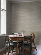 4586 Nora Light Green and Beige Icons Wallpaper by Boråstapeter
