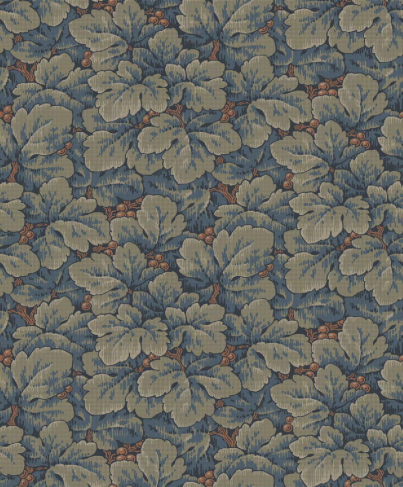 4587 Waldemar Dark Blue and Green Icons Wallpaper by Boråstapeter