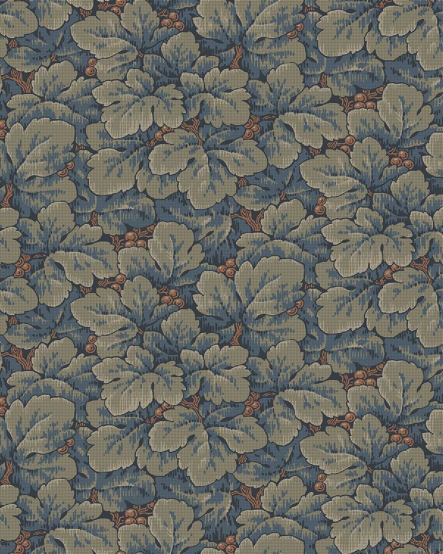 4587 Waldemar Dark Blue and Green Icons Wallpaper by Boråstapeter