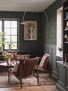 4587 Waldemar Dark Blue and Green Icons Wallpaper by Boråstapeter