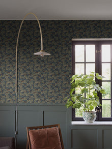 4587 Waldemar Dark Blue and Green Icons Wallpaper by Boråstapeter