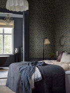 4587 Waldemar Dark Blue and Green Icons Wallpaper by Boråstapeter