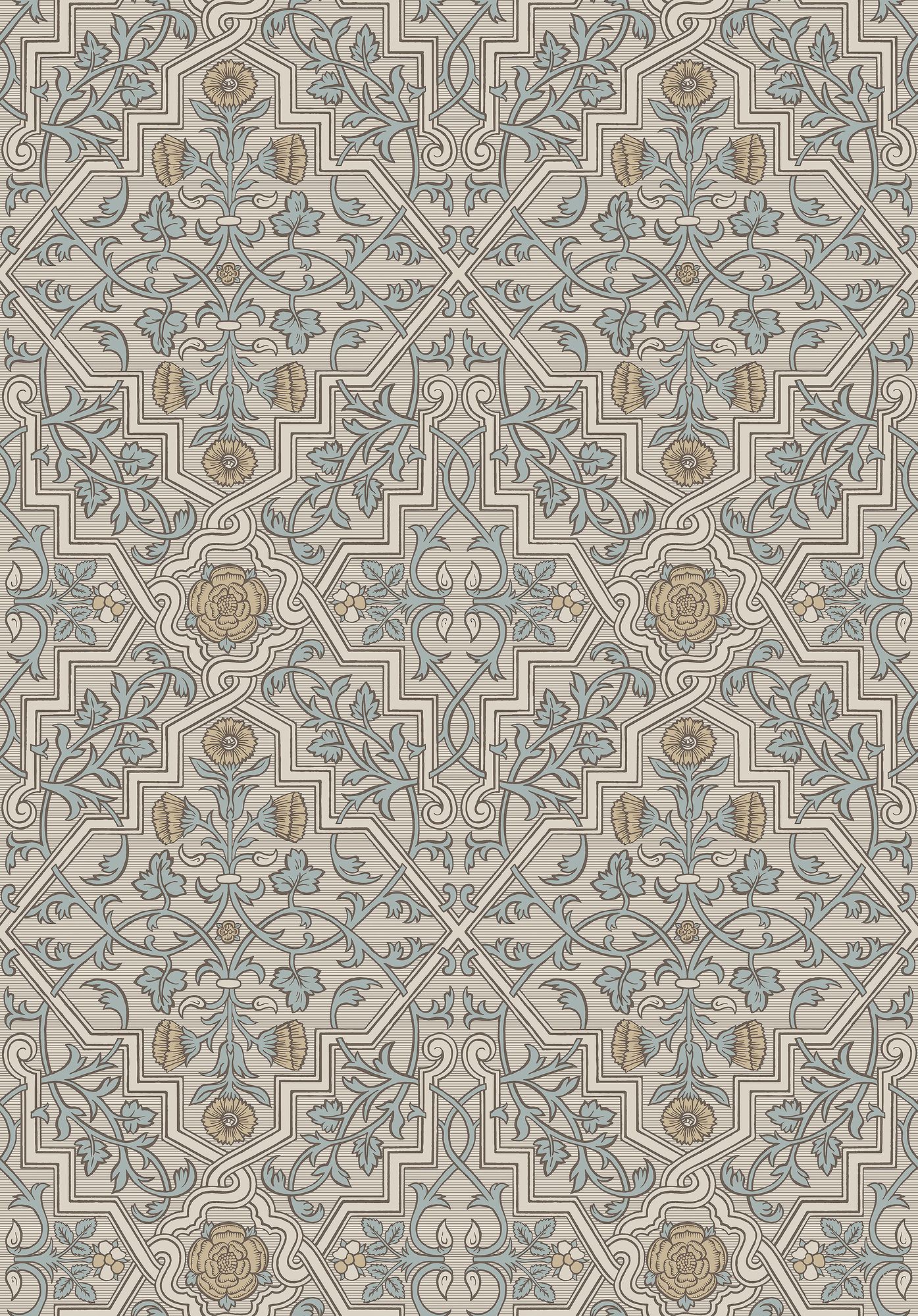 4589 Rosenvinge Light Beige and Yellow Anno Wallpaper by Boråstapeter
