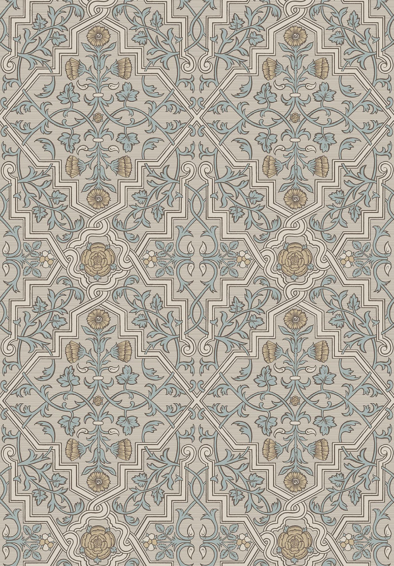 4589 Rosenvinge Light Beige and Yellow Anno Wallpaper by Boråstapeter