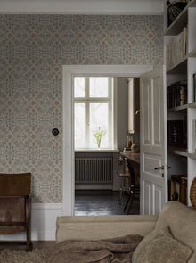 4589 Rosenvinge Light Beige and Yellow Anno Wallpaper by Boråstapeter