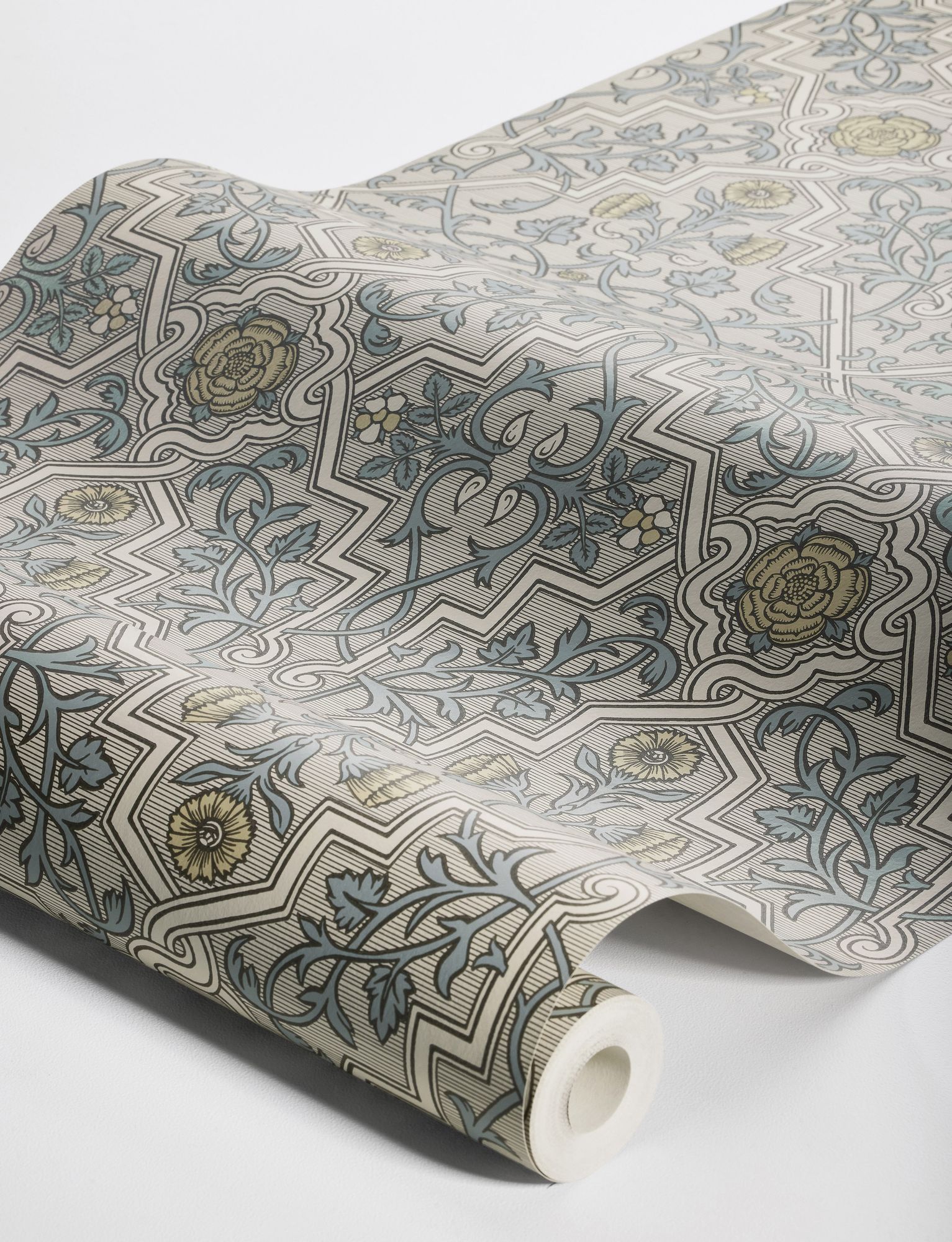 4589 Rosenvinge Light Beige and Yellow Anno Wallpaper by Boråstapeter