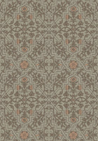 4590 Rosenvinge Light Green and Orange Anno Wallpaper by Boråstapeter