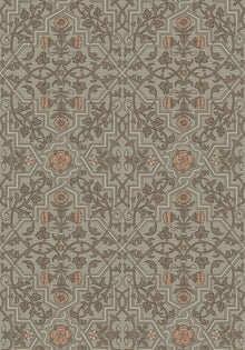 4590 Rosenvinge Light Green and Orange Anno Wallpaper by Boråstapeter