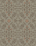4590 Rosenvinge Light Green and Orange Anno Wallpaper by Boråstapeter