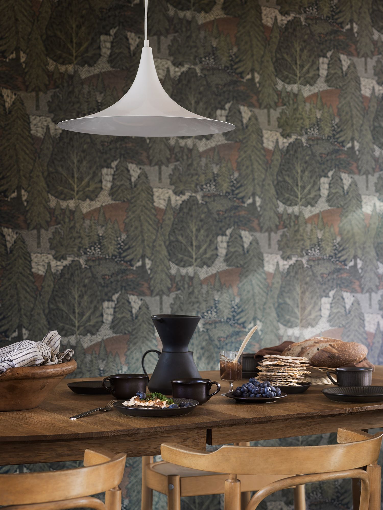 4701 Northern Forest Multi and Blue Wallpaper by Boråstapeter
