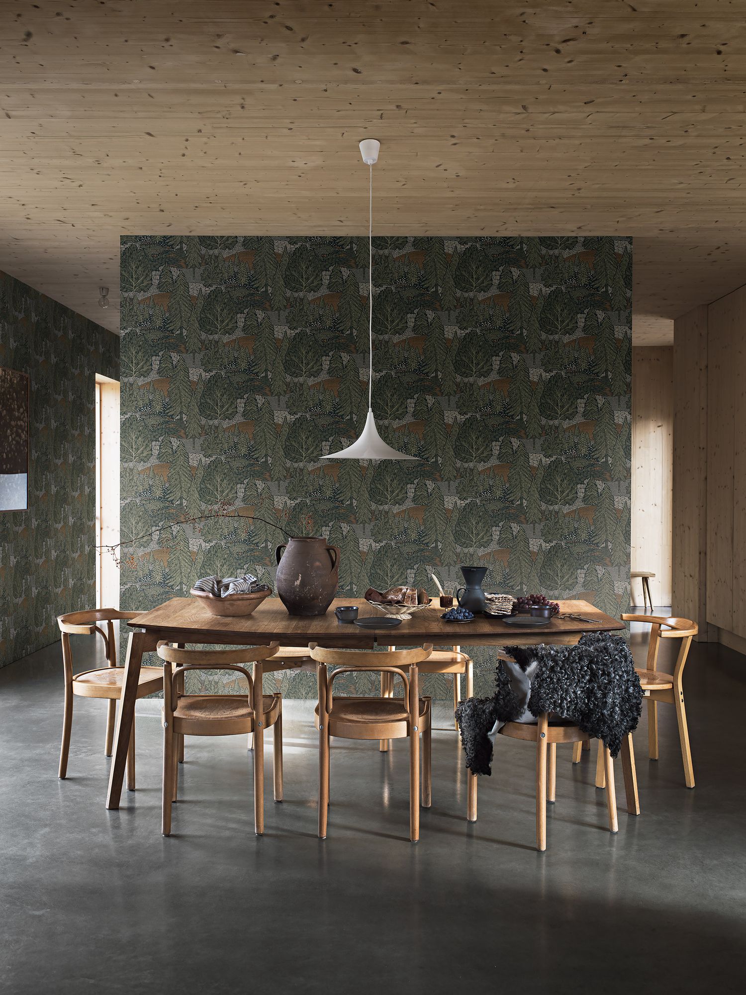 4701 Northern Forest Multi and Blue Wallpaper by Boråstapeter