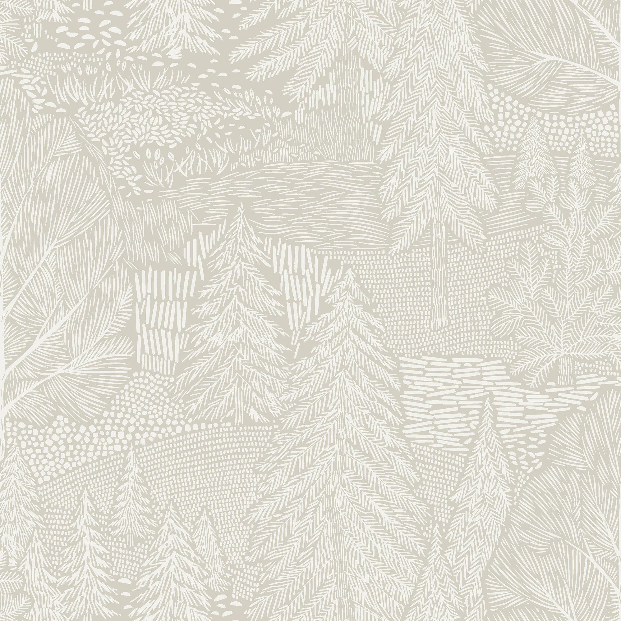 4703 Northern Forest Beige and White Wallpaper by Boråstapeter