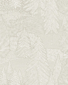 4703 Northern Forest Beige and White Wallpaper by Boråstapeter