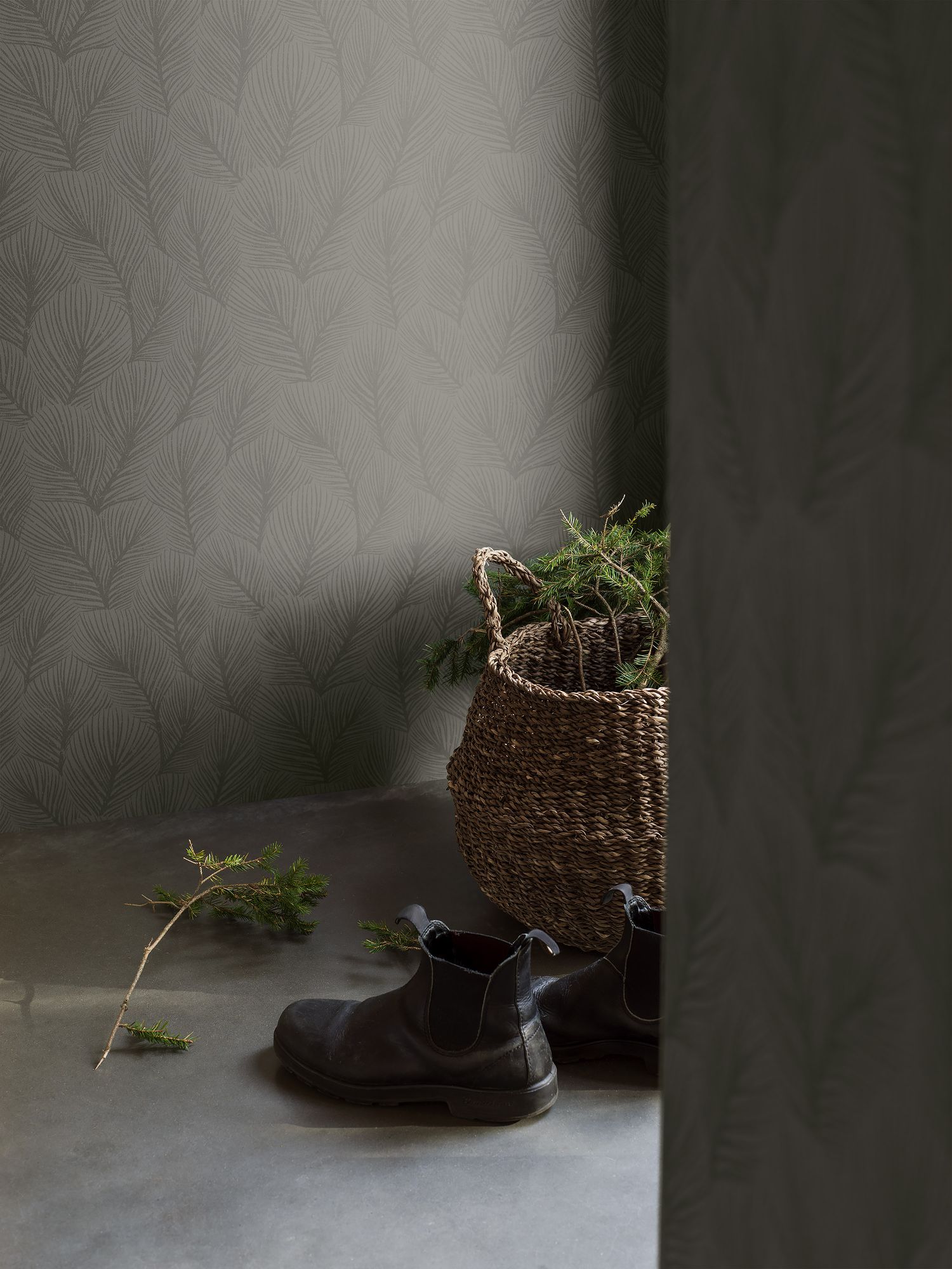 4704 Pine Tree Green Wallpaper by Boråstapeter