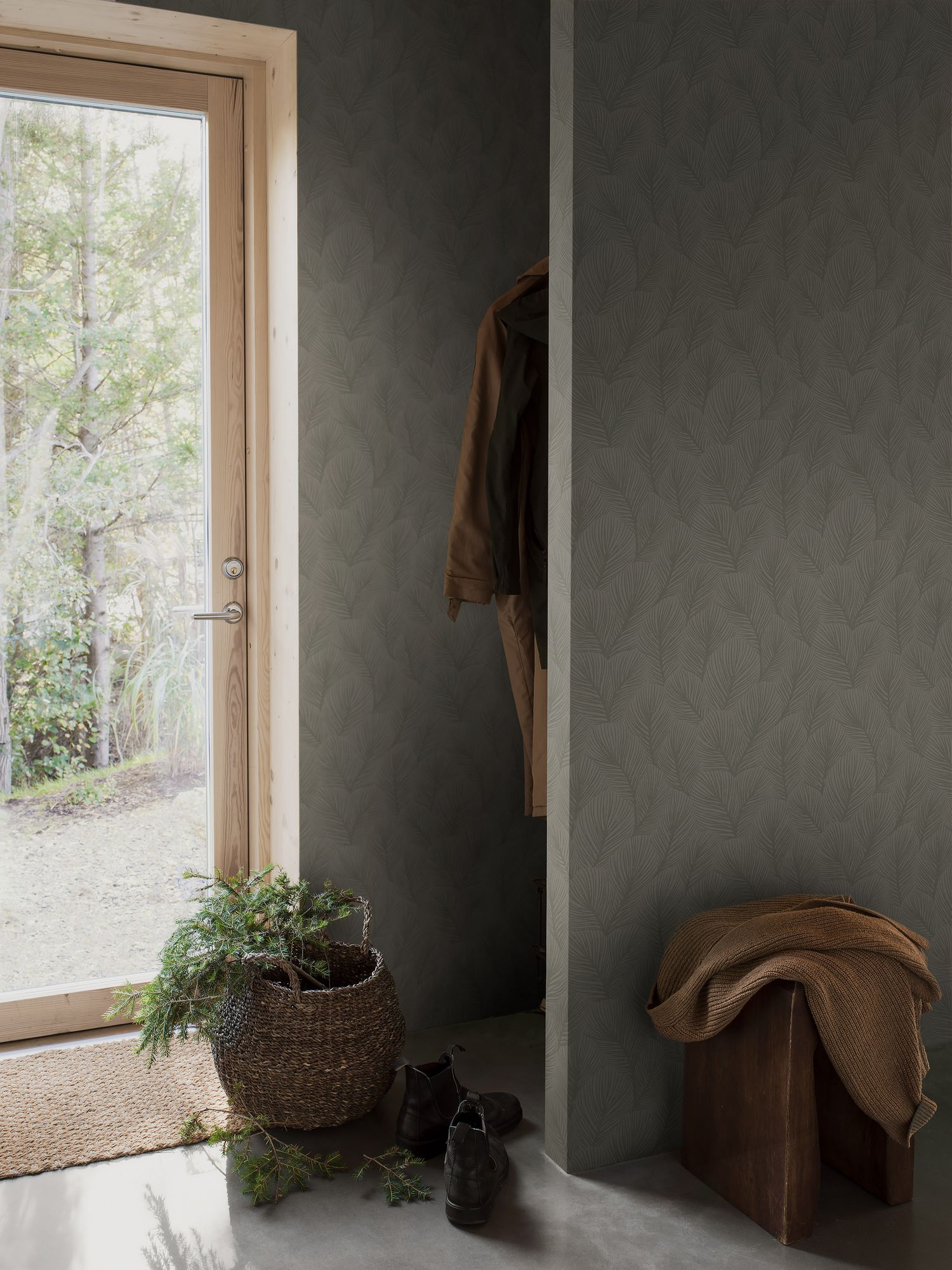 4704 Pine Tree Green Wallpaper by Boråstapeter