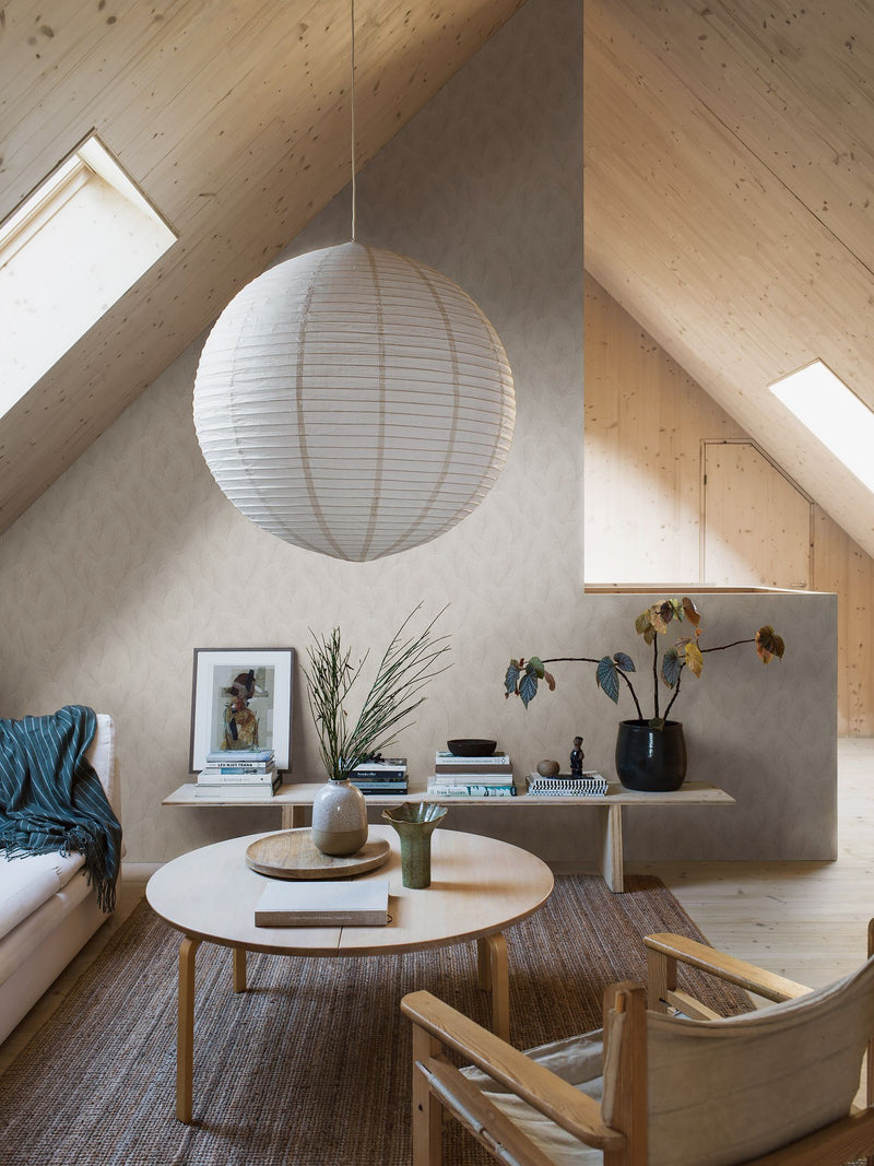 4705 Pine Tree White and Beige Wallpaper by Boråstapeter