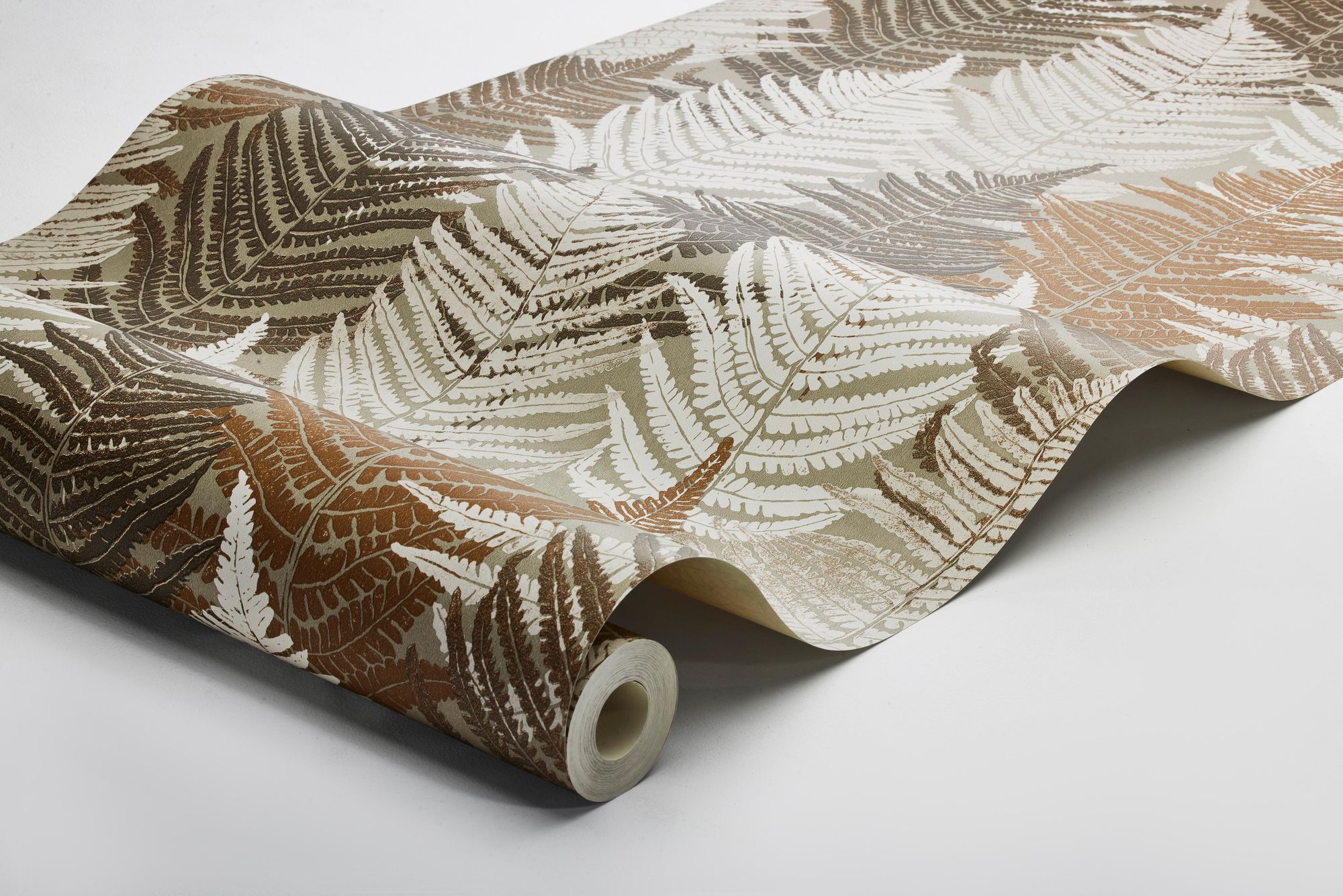 4707 Fern Forest Brown and Beige Wallpaper by Boråstapeter