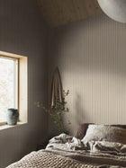 4718 Woodland Stripe Beige and Red Wallpaper by Boråstapeter