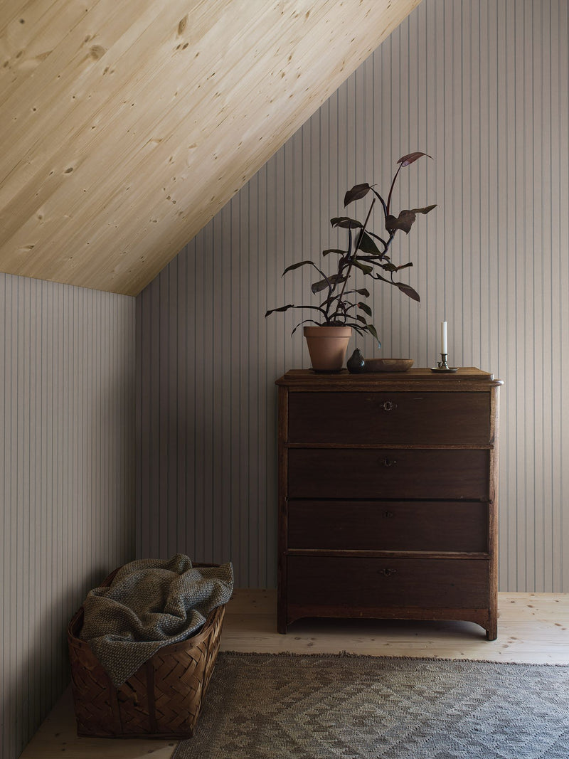 4719 Woodland Stripe Beige and Blue Wallpaper by Boråstapeter
