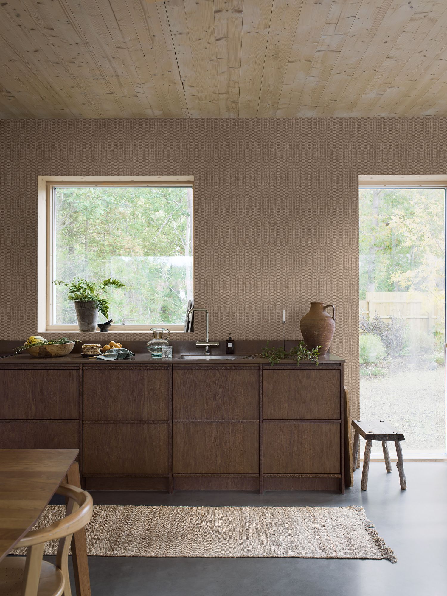 4722 Willowherb Red and Beige Wallpaper by Boråstapeter