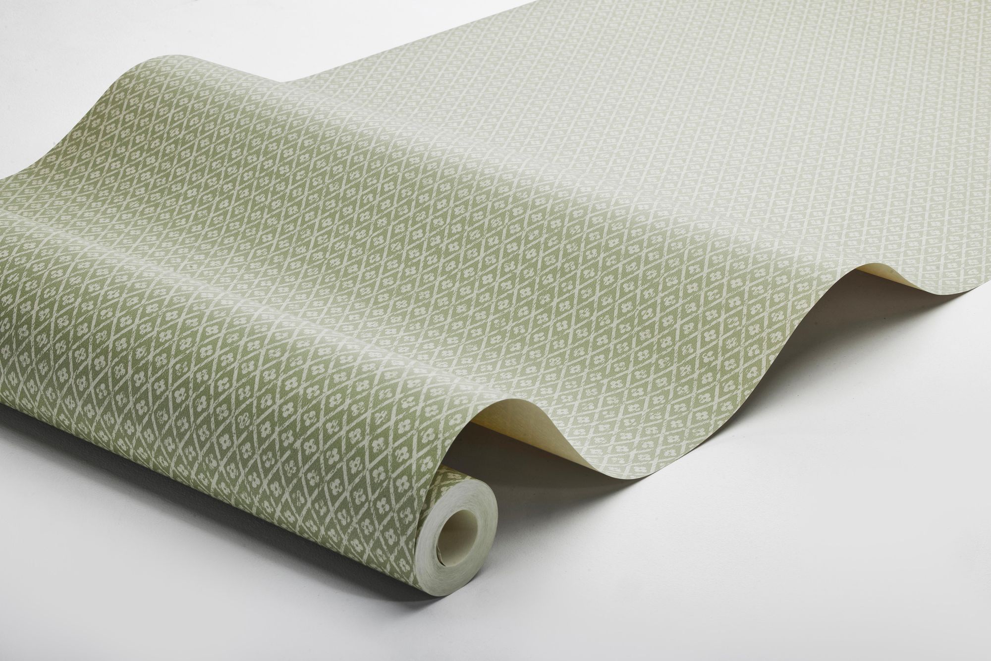 4723 Willowherb Green and Beige Wallpaper by Boråstapeter