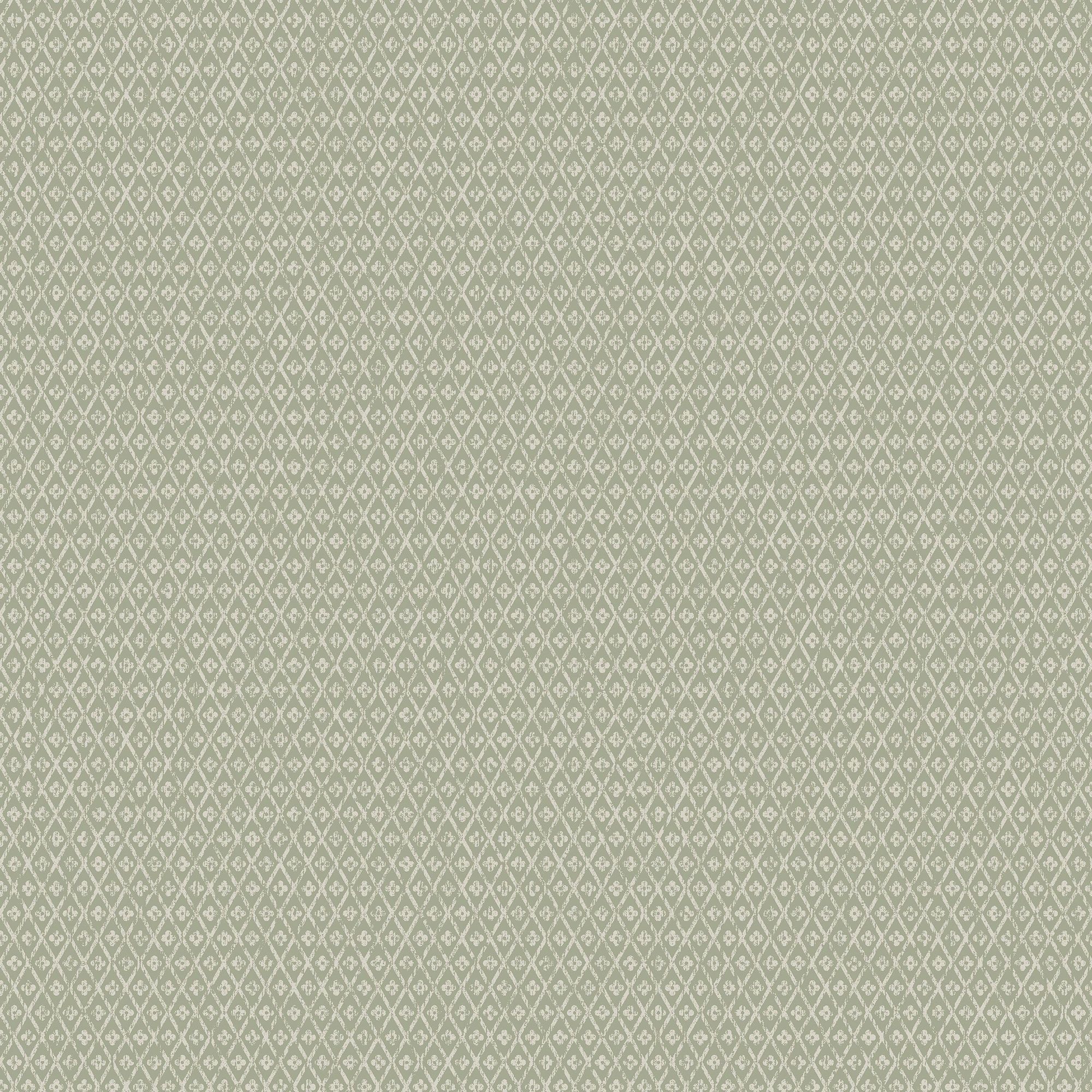 4723 Willowherb Green and Beige Wallpaper by Boråstapeter