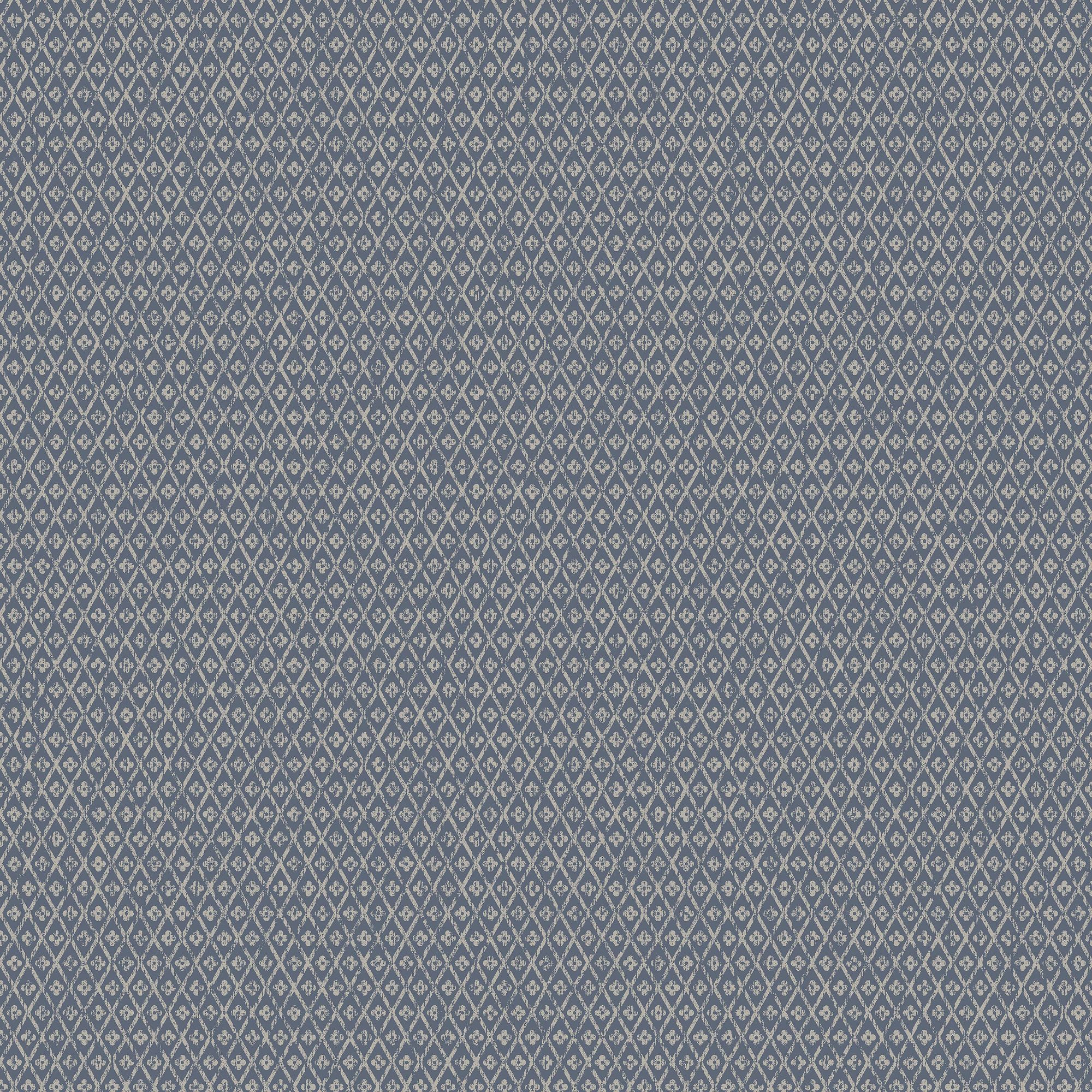 4724 Willowherb Blue and Beige Wallpaper by Boråstapeter