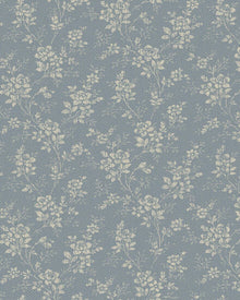 4728 Hip Rose Blue and Beige Wallpaper by Boråstapeter