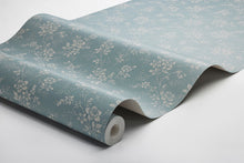 4728 Hip Rose Blue and Beige Wallpaper by Boråstapeter