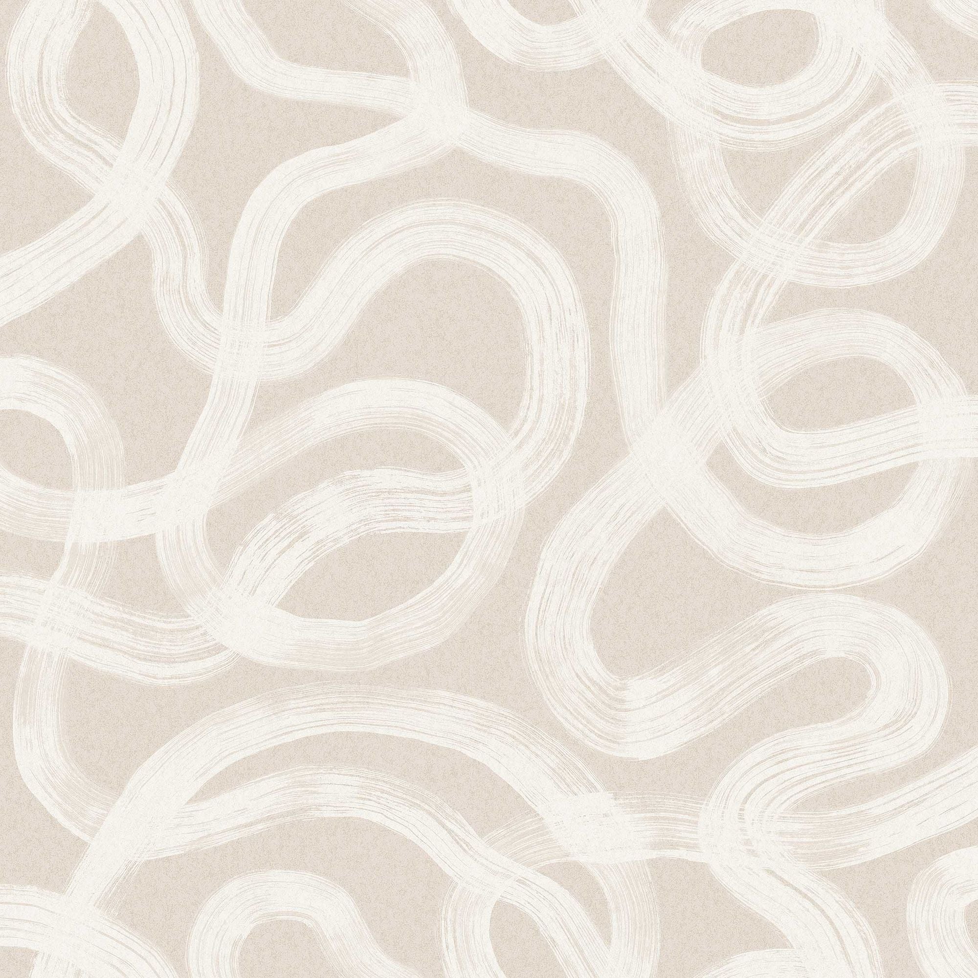 4734 Curve Light Beige Graphics Wallpaper by Boråstapeter