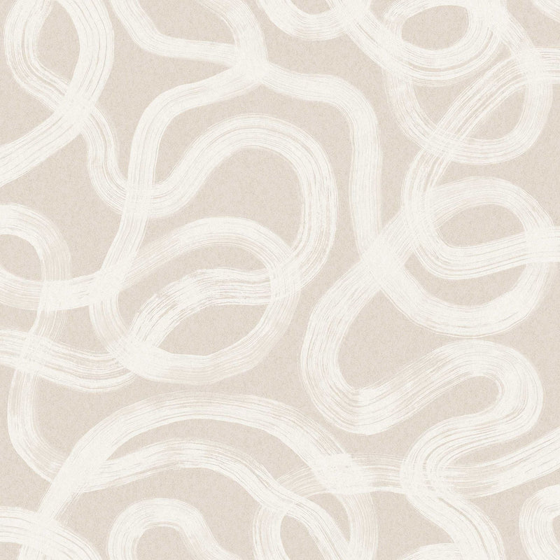 4734 Curve Light Beige Graphics Wallpaper by Boråstapeter