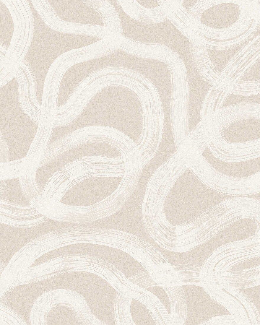 4734 Curve Light Beige Graphics Wallpaper by Boråstapeter