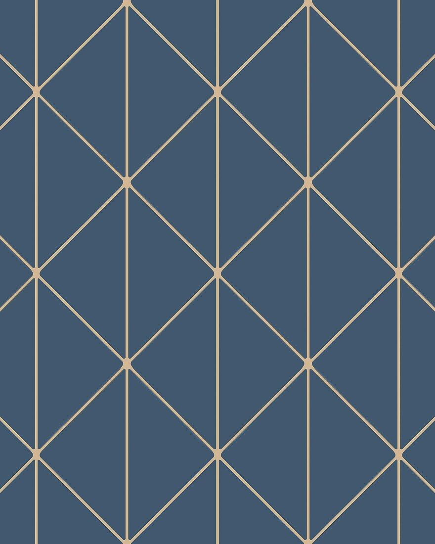 4741 Diamonds Dark Blue Graphics Wallpaper by Boråstapeter