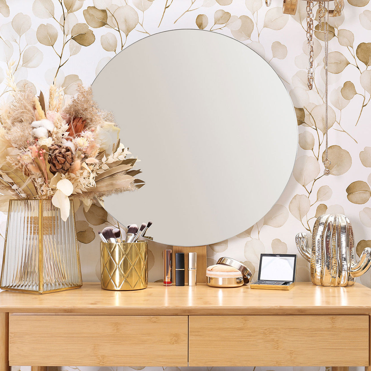 47422 Eucalyptus Flora White and Brown Wallpaper By Galerie