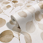 47422 Eucalyptus Flora White and Brown Wallpaper By Galerie