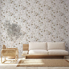 47423 Eucalyptus Flora White and Brown Wallpaper By Galerie